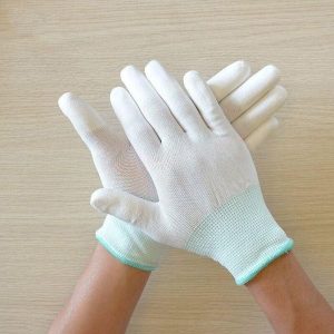 GĂNG TAY VẢI TRẮNG VIỀN XANH